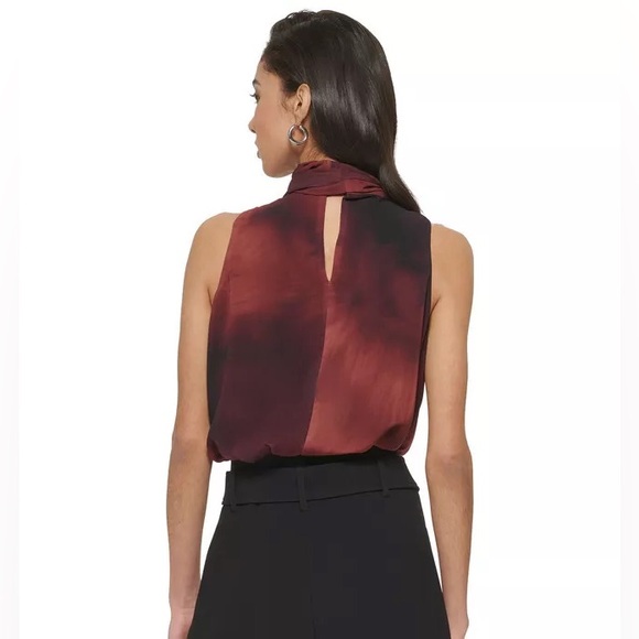 DKNY Women’s Tie-Neck Sleeveless Blouse, NWT, M - Picture 2 of 7